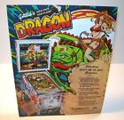 Dragon Pinball FLYER Original Vintage 1978 Game Art Sheet Sexy Beauty And Beast