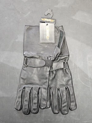 UNIK Men's Cowhide Leather Gauntlet Gloves w/ Adjustable Strap - Black XL  - Image 1 of 4