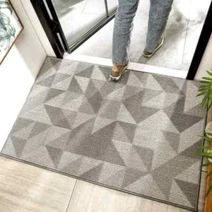 Boden Teppich Rutschfeste Matte Eingang Fußmatte maschinenwaschbar 50x80cm Grau - Bild 1 von 7