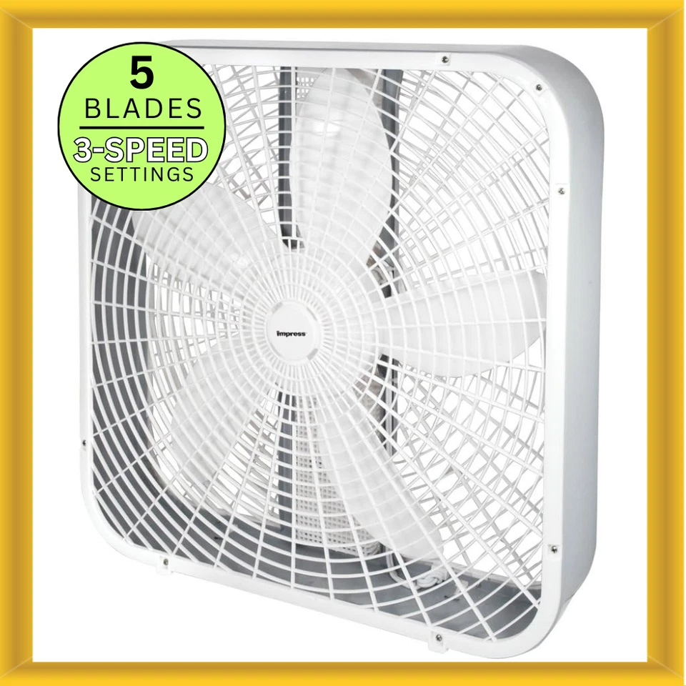Impress IM-720BX 5 Blades 3-Speed Classic Box Exhaust Fan 21 x 5 x 21 White - Image 1 of 1