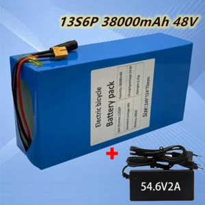 48V 38Ah 13S6P EBike Battery Pack 38000mAh 48V 1000W 50A BMS with Charger New - Imagen 1 de 9