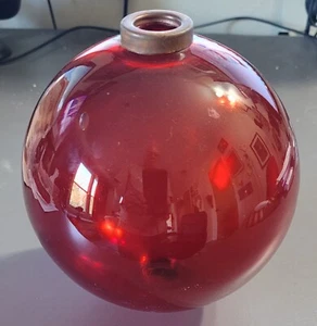 BOULE EN VERRE ROUGE 6,5'' pour girouette / BAGUETTES ÉCLAIRCISSANTES, convient aux tiges 5/8'' - secondes - Photo 1 sur 2
