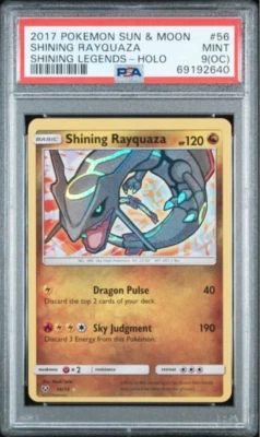 PSA 9 (OC) Rayquaza Holo Sun & Moon Shining Legends 56 Shining 2017 Pokemon - Image 1 of 2