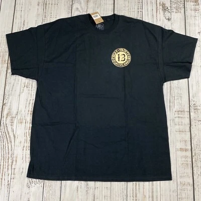 NUEVO CON ETIQUETAS NUEVO PARA HOMBRE XXL CAMISETA NEGRA LUCKY 13 NEGRO SIN CUSTOM MOTO ALGODÓN CREW Foto 1 de 4