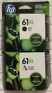 HP 61XL Black Tri-Color Ink Cartridge Set CR258BN CH563WN CH564WN OEM Retail Box - Picture 1 of 13