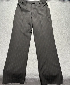 Charter Club Dress Pants Womens Size 8 Black Pinstriped Flat Front Straight Leg - Picture 1 of 11