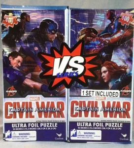 Captain America Civil War Ultra Foil Puzzle 2 Sets - 100 pieces each Marvel New  - Picture 1 of 2