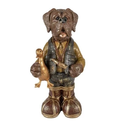 Clayre & Eef  FIGUR HUND 16x14x34 CM  POLYRESIN  DEKO Ente Gans Jagt - Bild 1 von 4