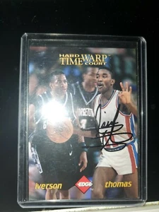 Isiah Thomas 1996 Collectors Edge Autograph Auto Signed Allen Iverson - Picture 1 of 2