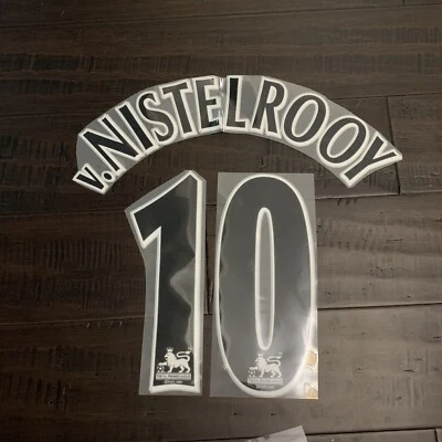 1997-2007 Van Nistelrooy Manchester United MUFC Away Nameset Name Flock - Image 1 of 3