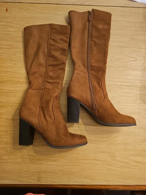 Style & Co Addyy платье ботинки в коричневой искусственной замши молнии закрытия 7,5 M носили один раз - Изображение 1 из 4