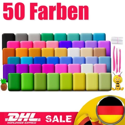 Modelliermasse, Lufttrocknend, Kinder, 50 Farben, Ton, Bastelset, Geschenk DHL. - Bild 1 von 4