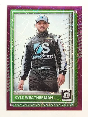 2025 Donruss Optic NASCAR Racing #4 Kyle Weatherman Purple Velocity Prizm #51/59 - Image 1 of 2