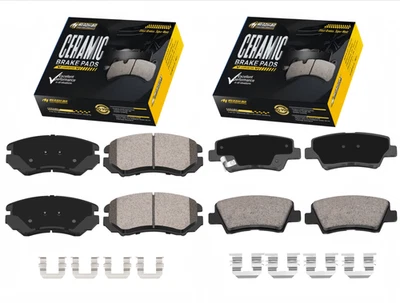 Pastilhas de freio a disco dianteiras e traseiras de cerâmica para 2009 - 2010 Hyundai Sonata 2.4L 3.3L - Imagem 1 de 4