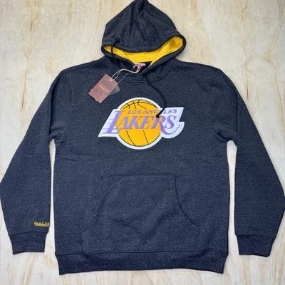 NUEVO Pullover con Capucha Los Angeles Lakers Mitchell Ness Gris Carbón Polar LG Foto 1 de 4