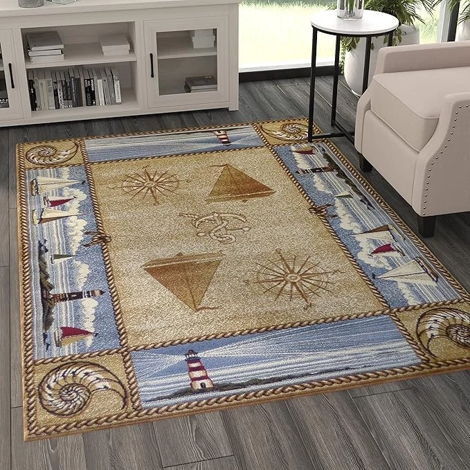 Alfombra de área escena náutica (5 pies 2 pulgadas X 7 pies 1 pulgada) Foto 1 de 1