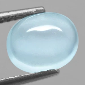 1.88Ct. Natural Gemstone Aquamarine Ocean Blue Oval Cabochon Brazil Ravishing - Picture 1 of 7