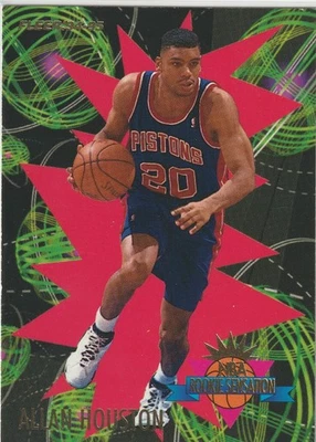 1994-95 Fleer Allan Houston Rookie 10 of 25 Detroit Pistons  Excellent - Image 1 of 2