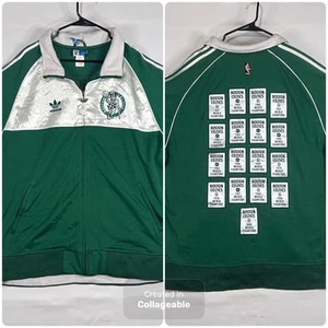 Vintage Boston Celtics Adidas Mens Jacket Championship Banner Zip Up Y2K 2008 - Picture 1 of 15