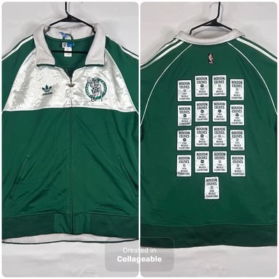 Vintage Boston Celtics Adidas Mens Jacket Championship Banner Zip Up Y2K 2008 - Image 1 of 4