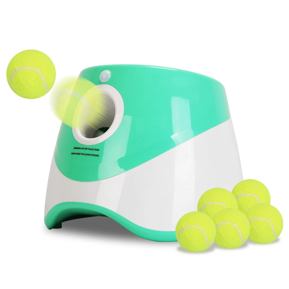 1Pc Automatic Dog Ball Launcher Included 6 Tennis Balls Dog With 3 Adjustable La - Image 1 of 4