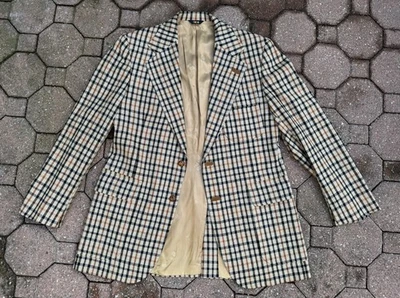 Abrigo deportivo vintage a cuadros marrón a cuadros de lana DAKS London para hombre Foto 1 de 4