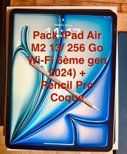 Pack iPad Air M2 13″ 256 Go Wi‑Fi (6ème gen 2024) + Pencil Pro - Photo 1/6
