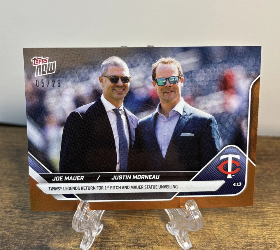 2025 Topps Now No68 Joe Mauer Justin Morneau оранжевая фольга параллельная /25 счастливый хит - Изображение 1 из 4