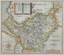 CHESHIRE, Cestriae, Saxton & Hole, Camden original antique map 1637