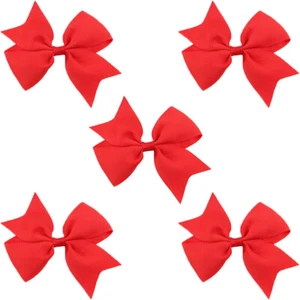 5 Pack Baby Kid Girl Children Bow Hair Clips Solid Hairpins Headwear Accessory - Picture 1 of 11