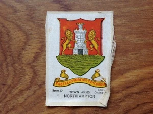 B.D.V. Cigarette silk, Series 30 - Town Arms Northampton. Free UK Postage - Picture 1 of 3