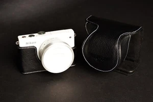 Genuine real Leather Full Camera Case bag Cover for Nikon J4 Black Color - Picture 1 of 6