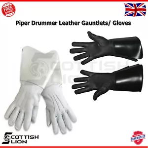 Bass Drummer's Gauntlets Marching Band Piper Gloves Real Cow Hide Leather NEW. - Picture 1 of 3