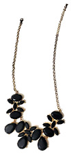 Black Faux Onyx Resin Stone Statement Necklace