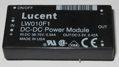 Lucent DC-DC Converter - 3.3V DC Output - 8 Watts - MW010F1 - 36-75V Input - USA - Image 1 of 4