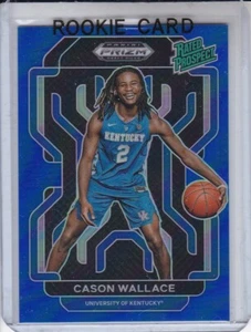 2023-24 PRIZM DRAFT CASON WALLACE 028/199 BLUE ROOKIE RC KENTUCKY OKC THUNDER - Picture 1 of 2