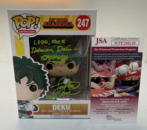 Justin Briner Signed Autographed DEKU Funko Pop MY HERO ACADEMIA JSA COA 27 Cover