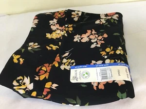 New Terra & Sky Black Floral Flower Full Length Leggings Super soft Plus - Picture 1 of 1