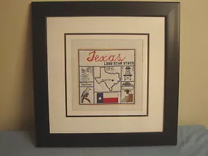 Punto de cruz contado enmarcado: estado de Texas, estado de la estrella solitaria, 20 x 20 in - Imagen 1 de 3