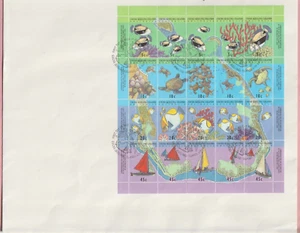 Cocos Keeling Islands - Fish Coral reefs, sheetlet 1994 used on cover - Picture 1 of 1