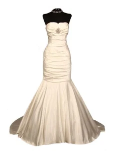 Ines Di Santo Silk Strapless Wedding Dress - NEW - Size 10 - Picture 1 of 11