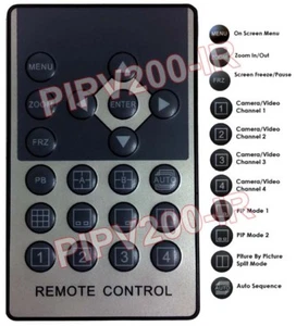 IR Fernbedienung für Überwachung Videoprozessor PIPV2 PIPV200 PIPV4 Multiplexer - Bild 1 von 1