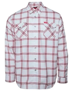 Camisa a Presión Para Hombre Dixxon Franela Precisión Roja y Blanca A Cuadros Perla - Talla: Grande - Imagen 1 de 7