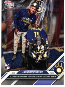2024 Topps Now "Scores GW Run" #721 Jackson Chourio - Brewers PR-4317 - Picture 1 of 2