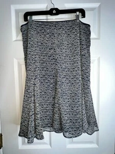 Nicole Miller Women’s 14 Blue Tan Geo Print A-Line Flared Trumpet Skirt XL - Picture 1 of 9