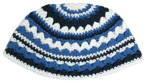Crochet Frik Striped JEWISH HOLY Hat Yarmulke Knitted Tribal Jewish Yamaka Kippa