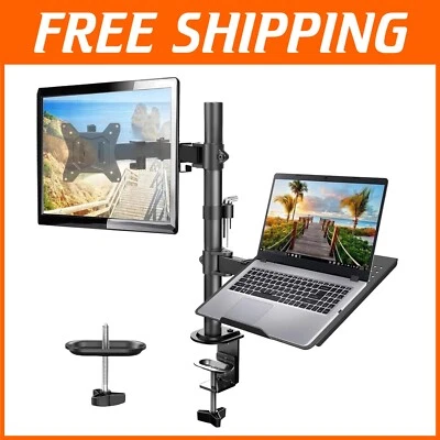 Heavy-Duty Adjustable Monitor & Laptop Stand with Integrated Cable Management - Image 1 of 4