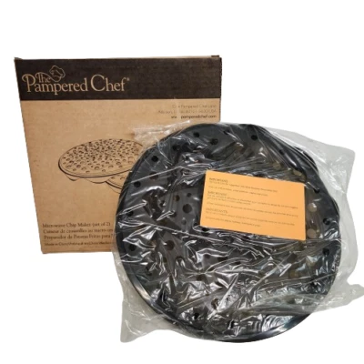 Pampered Chef Microwave Chip Maker Set Of 2 New In Box  - Image 1 of 4