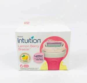 Schick Intuition Lemon Berry Breeze 4 Blade Razor Refill Cartridges - 6 Ct - Picture 1 of 2