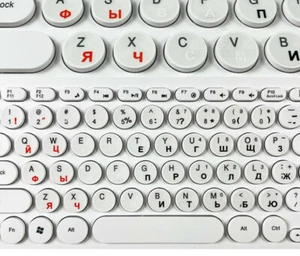 Pegatinas de teclado cirílicas rusas redondas transparentes - transparentes para computadoras portátiles Mac - Imagen 1 de 12